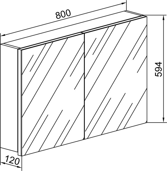 Produktbild VCM Holz Badmöbel Spiegelschrank Badinos 80 cm (80 x 12 cm)