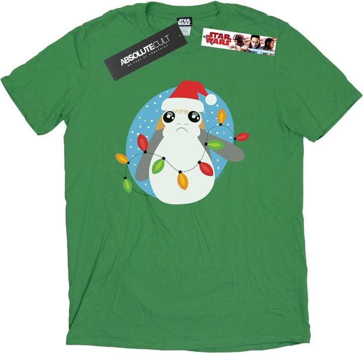 Star Wars The Last Jedi Porg Christmas Lights TShirt (S)