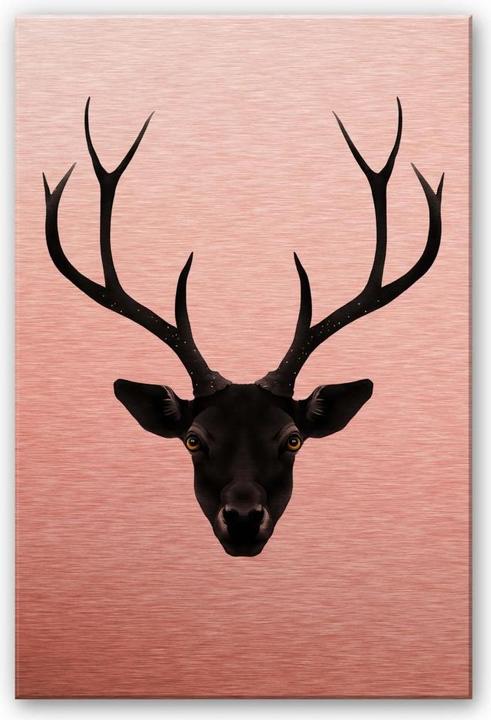 Produktbild Trenddeko The Black Deer - Schwarzer Hirsch (40 x 60 cm)