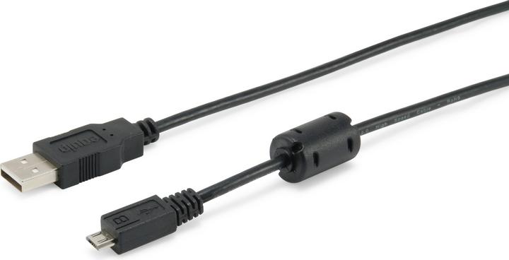 Actual product image equip USB 2.0 Cable A/M/ to Micro B with ferrite core 1,8m (1.80 m, USB 2.0)