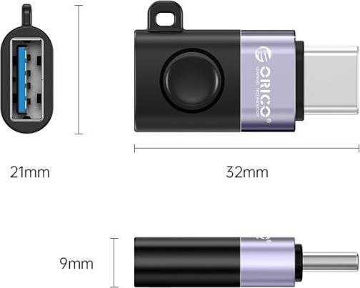 Actual product image Orico Adapter (USB Type C, USB-A)