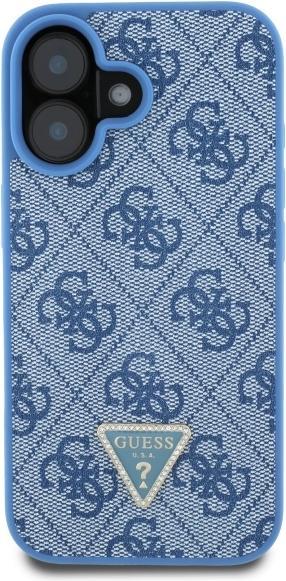 Image du produit Guess GUHCP16SP4TDSCPB iPhone 16 6.1" niebieski/bleu hardcase cuir logo métal strass crossbody