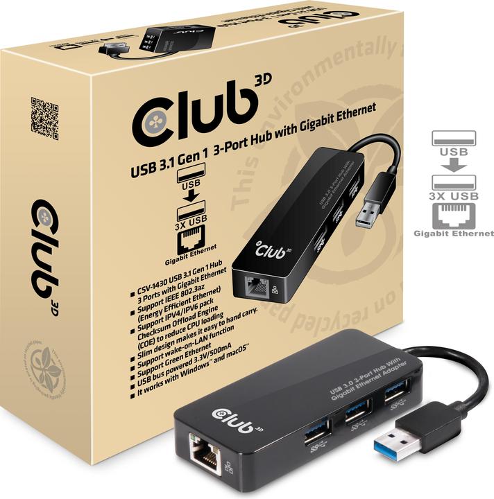 Produktbild Club 3D Csv-1430 (USB-A, 4 Ports)