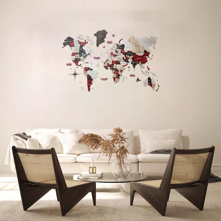 Image du produit Enjoy The Wood Carte du monde en 3D (90 x 150 cm)