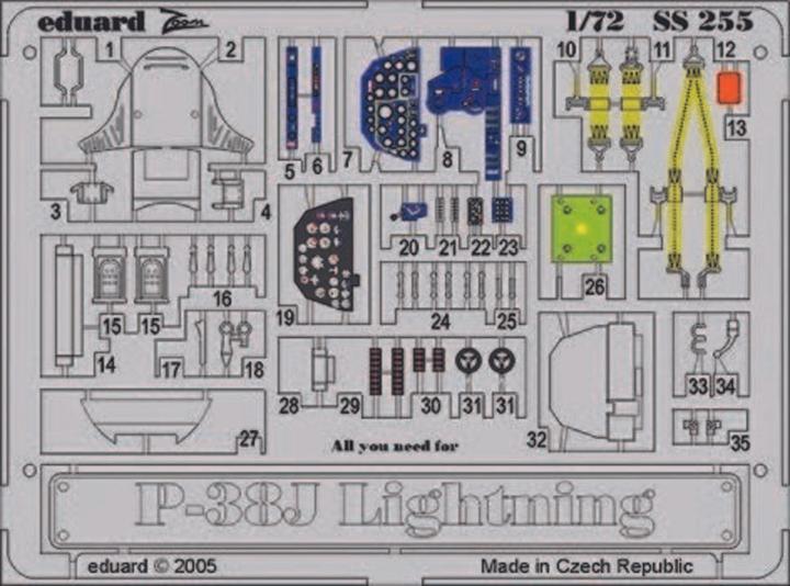 Image du produit Eduard Kit P-38J Lightning pour Academy
