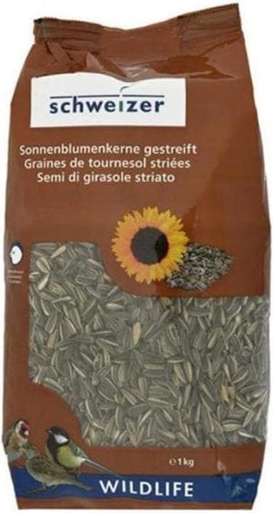 Schweizer Eric Mangime invernale per uccelli Semi di girasole a strisce, 1 kg (1 x, 1.01 kg)