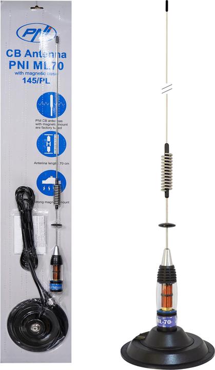 PNI CB antenna ML70, length 70 cm, 26-30 MHz, 200 W, magnet 145 mm included in scope of delivery