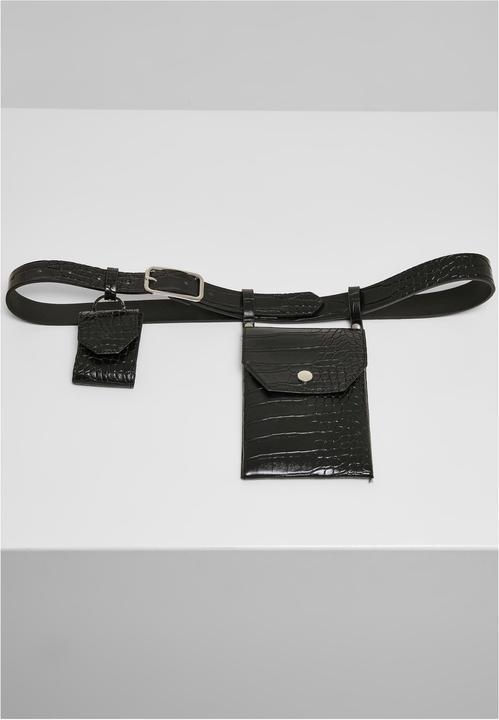 Urban Classics Croco Synthetic Leather Belt With Pouch