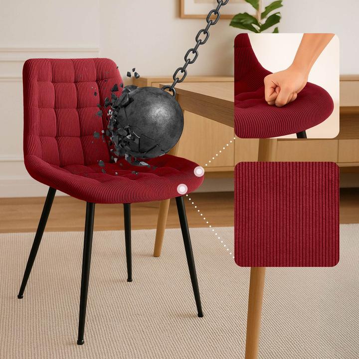 Actual product image CLP Sardna dining chair upholstered in corduroy with backrest