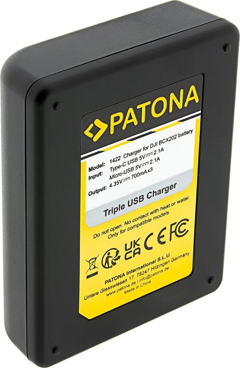 Image du produit Patona Triple chargeur de batterie. DJI Osmo Action 4