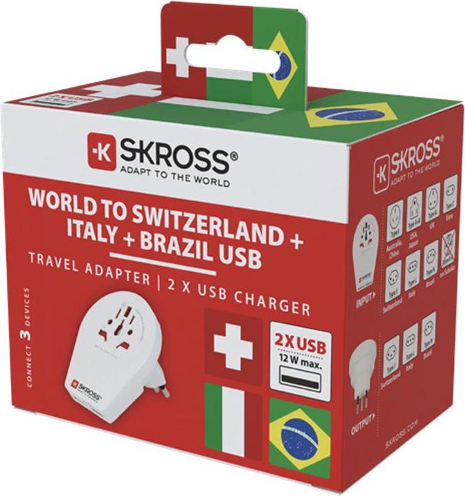 Produktbild Skross Country World to CH Italy Brazil USB