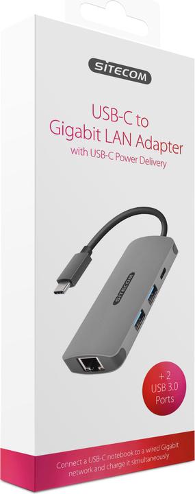 Actual product image Sitecom CN-378 Network adapter (USB-C, 3 Ports)