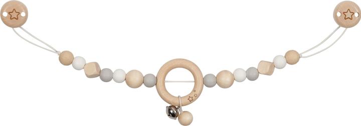 Goki Chaîne de poussette étoile grise avec perles en silicone