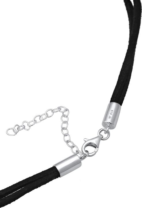 Immagine prodotto Elli Girocollo, cerchio, pelle (Ecopelle, Argento 925, Nessuna pietra, 32 cm)