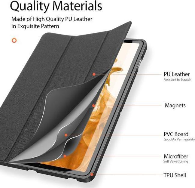 Actual product image Dux Ducis Case Domo Samsung T870 / T875 Tab S7 11 / X700 / X706 Tab S8 black (Galaxy Tab S8, Galaxy Tab S7)