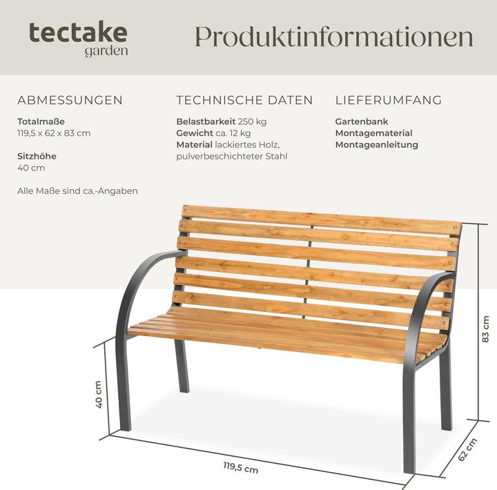 Produktbild tectake Gartenbank Micha