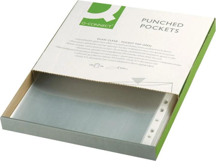 Produktbild Q-Connect Zeigebuchtaschen, glatte Folie (A4, 100 x)