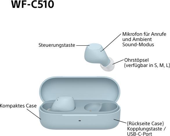 Immagine prodotto Sony WF-C510 (Nessuna soppressione del rumore, 11 h, Senza fili)