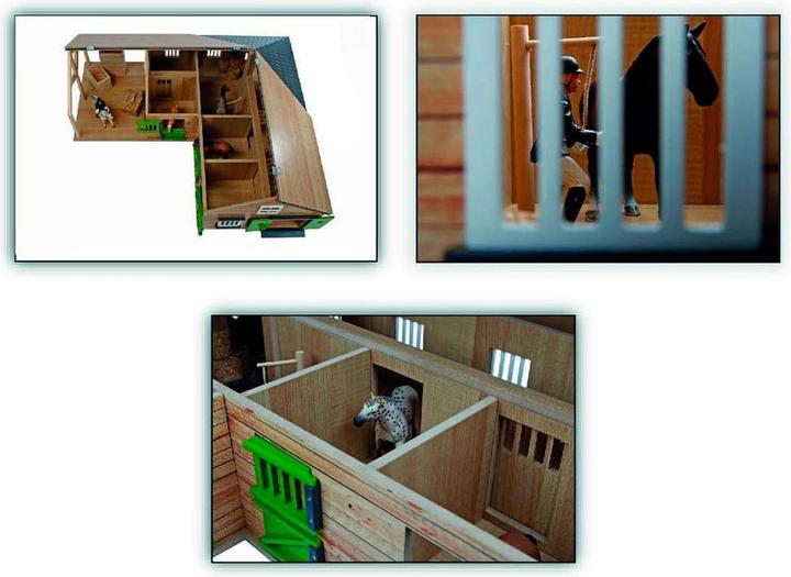 Actual product image NoName Horse corner stable with 3 boxes and storage room 1:24