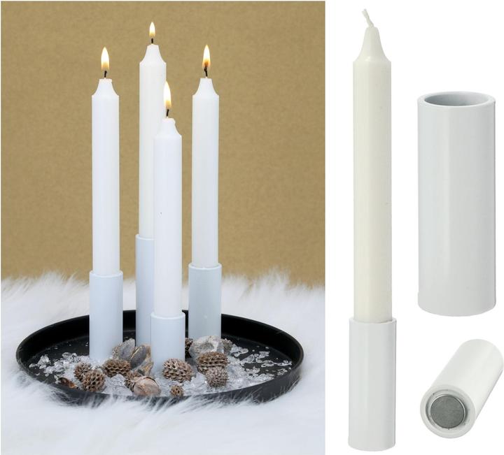 Image du produit Novaliv 8x Porte-bougie pour bougies candle holder magentisch BLANC 2,8x7,5cm Décoration de salon
