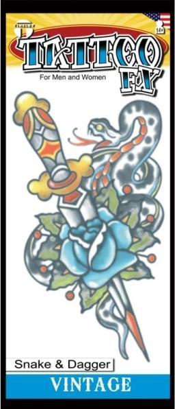Produktbild Tinsley Transfers Schlange und Dolch Tattoo | Klebetattoos