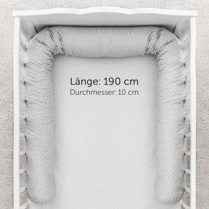 Produktbild Fillikid Babynestchen & Bettschlangen Bettschlange und Nestchen 190 cm - Punkte Grau