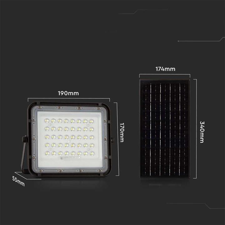 Immagine prodotto V-TAC VT-80W 7824 Faretto solare bianco neutro nero (800 lm, IP65)