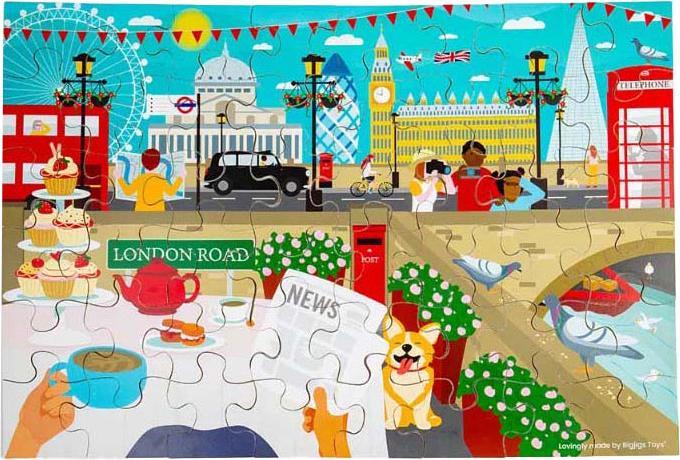 Produktbild Bigjigs Holz-Bodenpuzzle „London City“, 48-teilig.