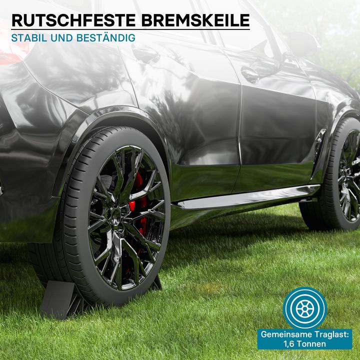 Produktbild Wiltec Unterlegkeile inkl. Halterung 1,6t 2x Bremskeil PKW-Anhänger Hemmschuhe