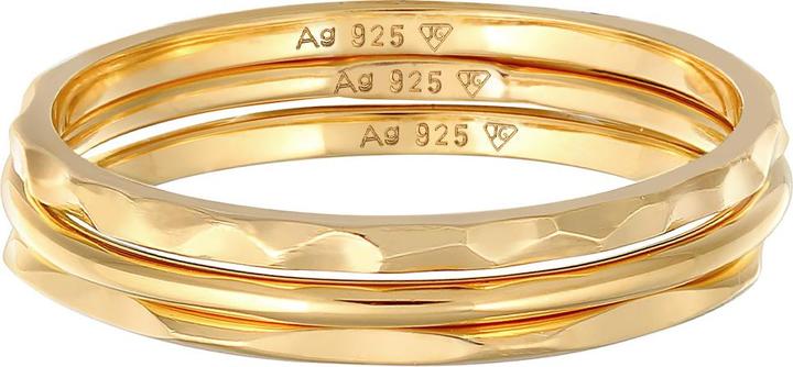 Immagine prodotto Elli Anello a fascia impilabile Set di 3 anelli in argento 925 (54, 925 Argento)