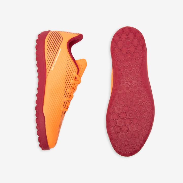 Actual product image Kipsta Kids' football multi-pointe shoes TF with laces - 160 Turf orange (35)