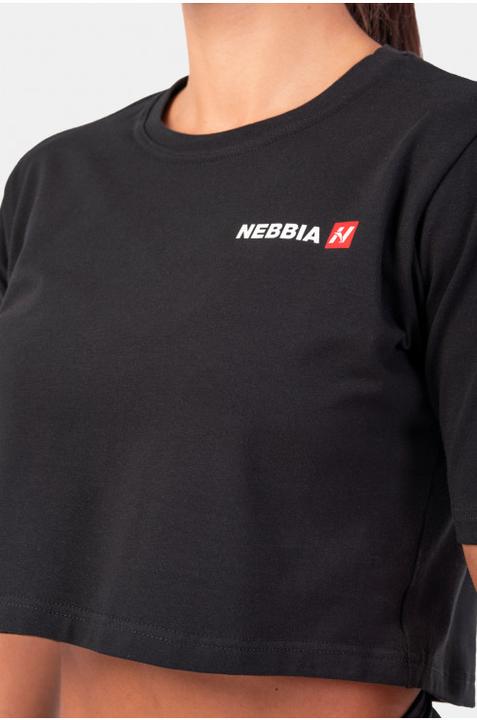 Immagine prodotto Nebbia Crop Top 600 nero con logo minimalista (XS)