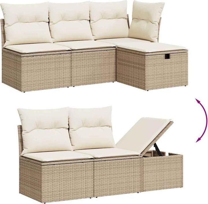 Produktbild VidaXL Gartenmöbel Sofa Garnitur Gartengarnitur Garten Sitzgruppe 7-tlg. Beige