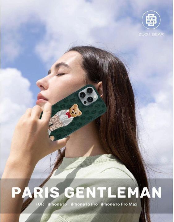 Zuck Bear Headphone case case PARIS GENTLEMAN for IPHONE 16 Pro Max bow tie (Apple iPhone 16 Pro Max)