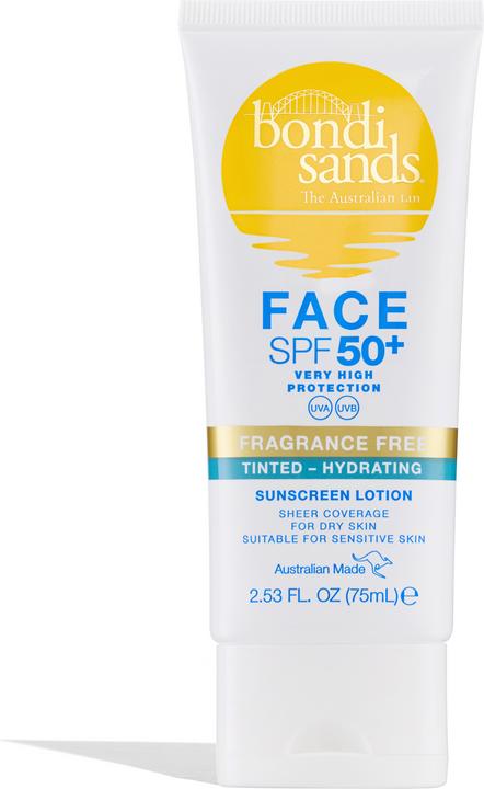 Bondi Sands SPF50+ Fragrance Free - SPF 50+ Fragrance Free Hydrating Tinted Face Lotion (Sonnencreme Gesicht, SPF 50+, 75 ml)