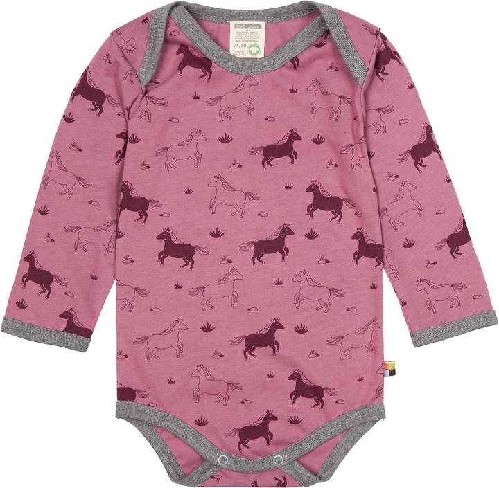 loud + proud Body langarm Druck Pferd Grape (74, 80)