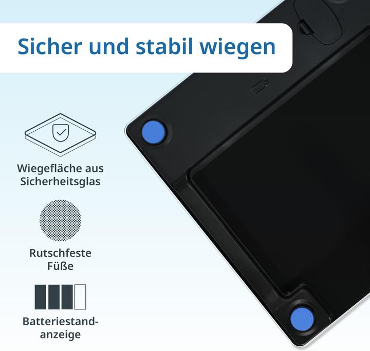 Produktbild ADE Personenwaage Amina Marmor Schwarz, Displaytyp: Digital (180 kg)