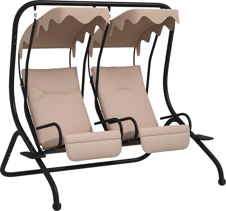 Outsunny Hollywoodschaukel Stahl, Polyester Beige
