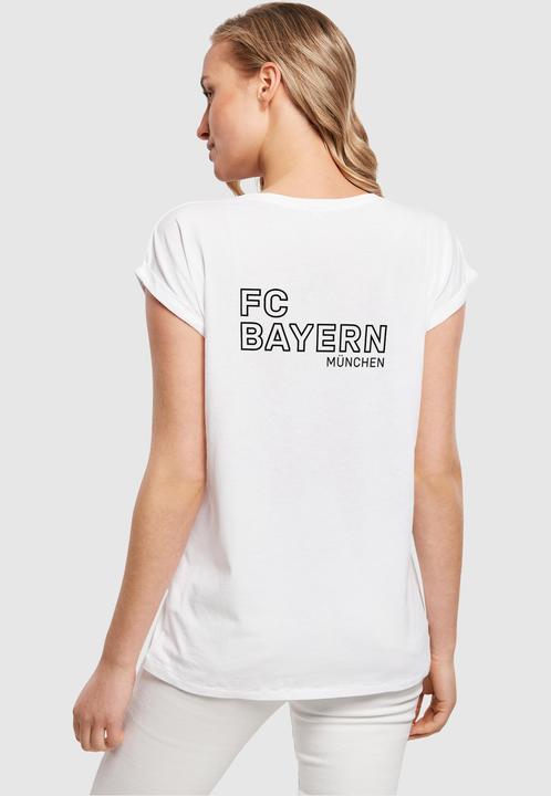 Actual product image FC Bayern München Ladies Mia San Mia B/W Extended Shoulder Tee - 115371 (XS)