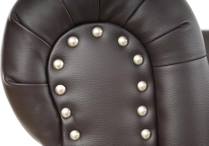 Produktbild Swisshandel24 Luxus 2er Sofa Loungesofa Couch Chesterfield Kunstleder - runde Füsse, braun (2-Sitzer)