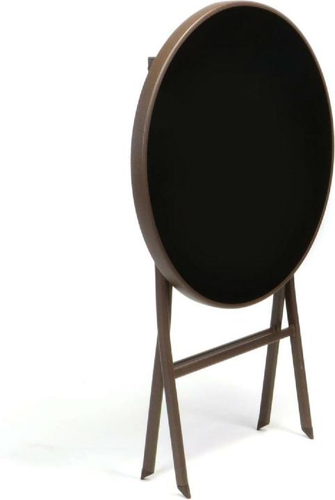 Produktbild VCM Bistrotisch mit Glasplatte klappbar Terrassentisch Glastisch braun Ø 60 cm Stahl (60 cm)