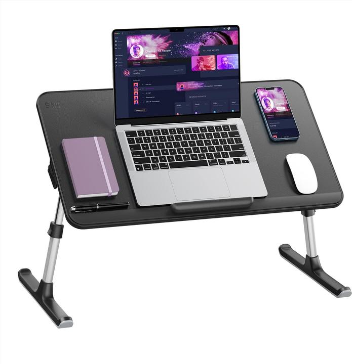Saiji Tavolo per laptop da letto (nero, 60*33 cm)