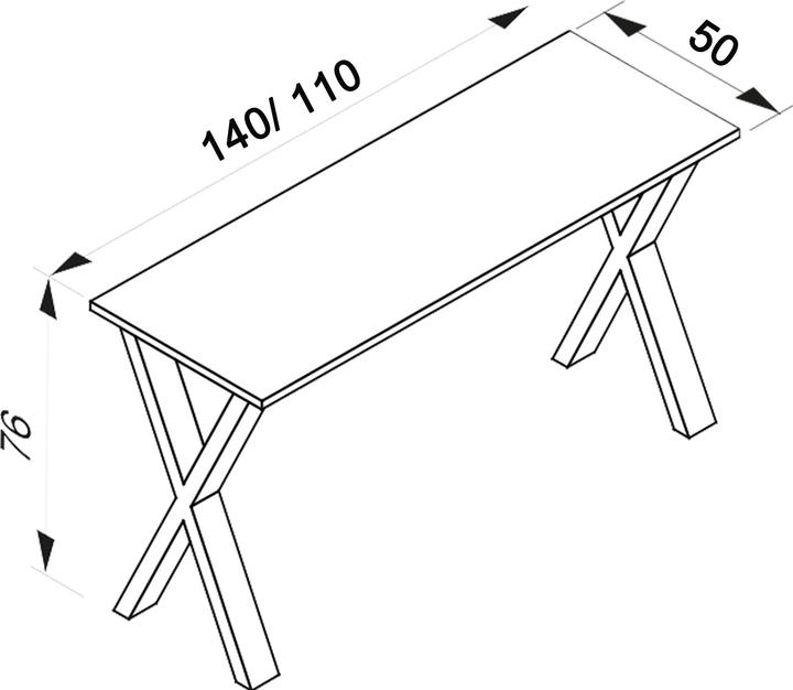 Produktbild VCM Premium Büromöbel Schreibtisch Lona X Silber (110 x 50 x 76 cm)