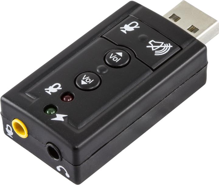 Image du produit Deltaco UAC-03 - 2.0 canaux - USB - 3,5 mm - boutons - noir - Windows 7,Windows Vista (USB)