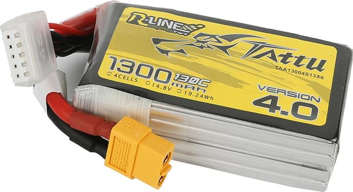 Produktbild Tattu Akumulator R-Line Version 4.0 1300mAh 14,8V 130C 4S1P XT60 (14.80 V, 1300 mAh)