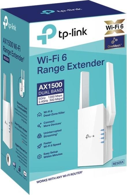 Actual product image TP-Link RE505X Wi-Fi 6 WLAN Repeater AX1500 (1200 Mbit/s, 300 Mbit/s)