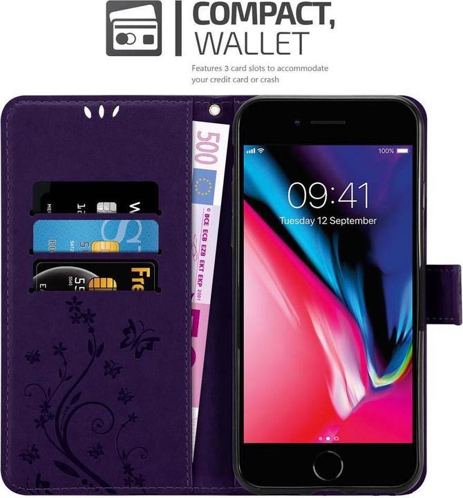 Image du produit Cadorabo Couverture du livre de fleurs (Apple iPhone 7, Apple iPhone 8, Apple iPhone SE (2ème génération), Apple iPhone SE (3ème génération))