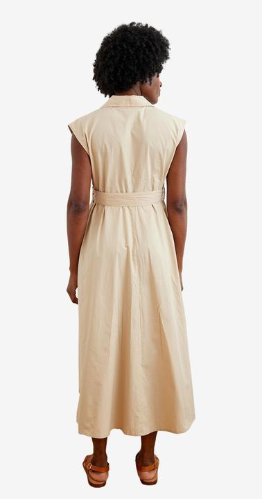 Vertbaudet Langes Baumwollkleid mit Bindegürtel für Schwangerschaft und Stillzeit