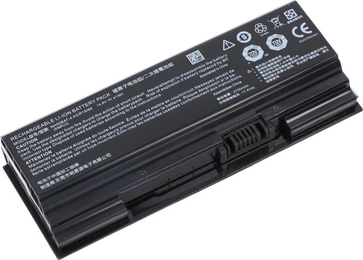 Produktbild AccuCell Akku passend für Clevo NH50ED, NH55EDQ, Li-ion, 14,6V, 2750mAh, 41Wh (4 Zellen, 2750 mAh)