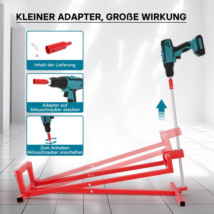 Image du produit Wiltec Adaptateur Visseuse sans fil pour Lève-Autoportée Levage rapide Tracteur-tondeuse Mandrin (Tracteur de pelouse, Support pour machines de jardinage)
